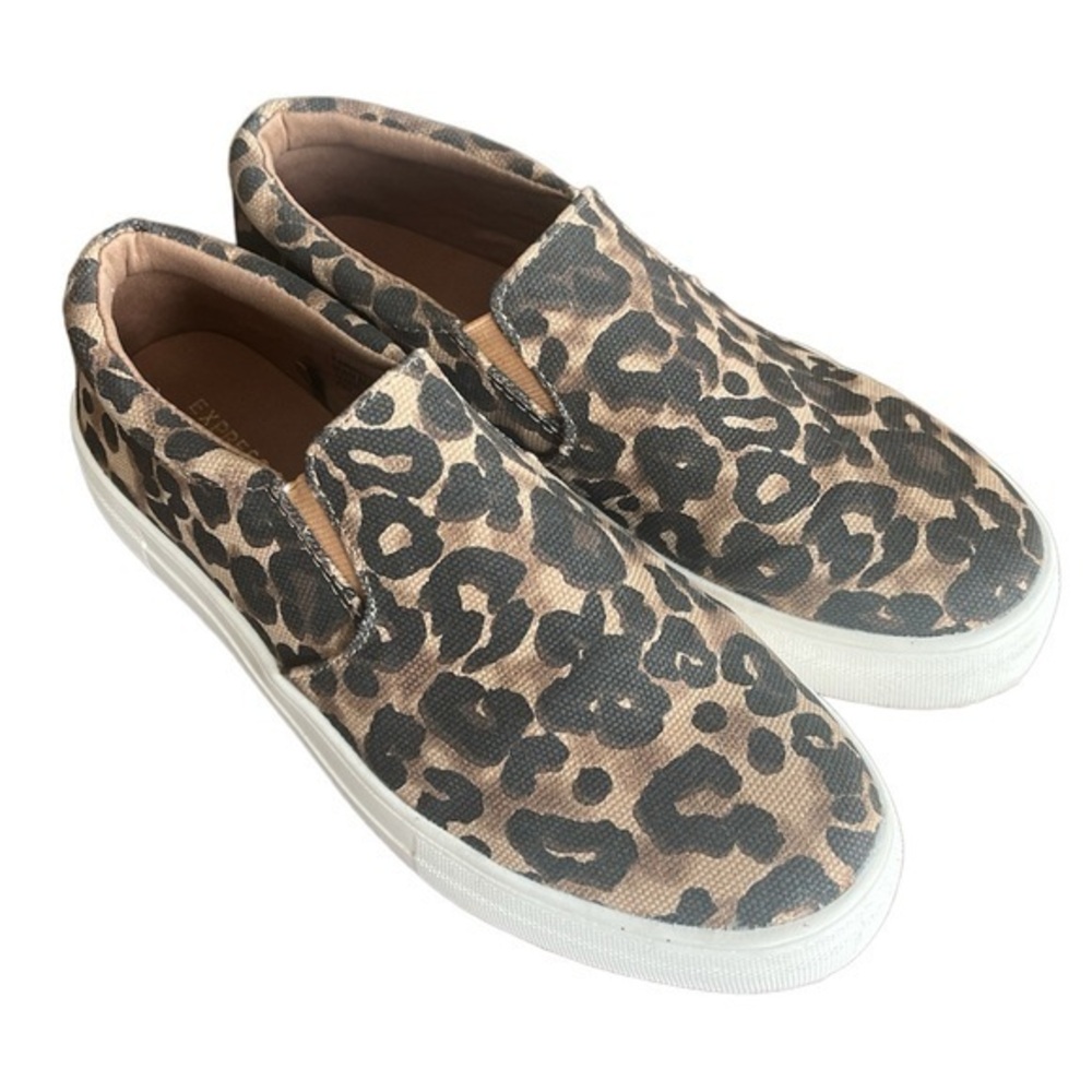 Express Leopard Print Canvas Slip-on Shoes